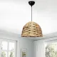 Φωτιστικό οροφής Kimi Megapap E27 wicker μονόφωτο χρώμα φυσικό Ø30x80εκ.