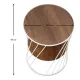 Βοηθητικό τραπεζάκι Jaspin Megapap μεταλλικό - Mdf χρώμα λευκό - καρυδί 32x32x44εκ. - Τραπεζάκια βοηθητικά