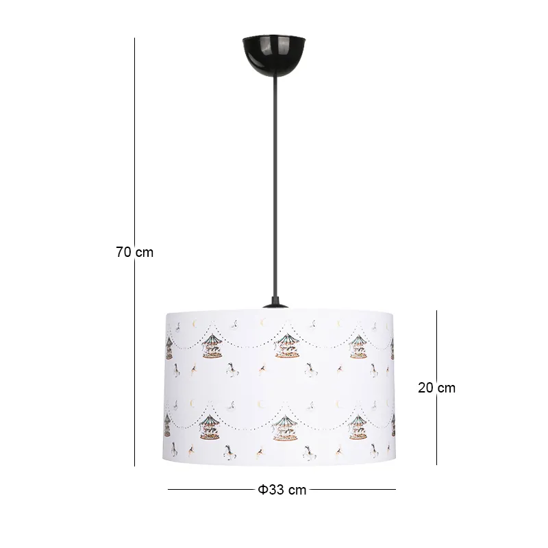 Φωτιστικό οροφής Tale Megapap E27 ύφασμα PVC μονόφωτο πολύχρωμο Ø33x70εκ.