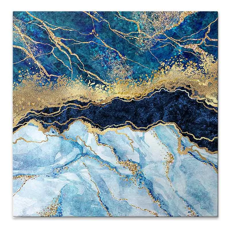 Πίνακας σε καμβά "Deep Blue" Megapap ψηφιακής εκτύπωσης 50x50x3εκ. - Πίνακες Ζωγραφικής