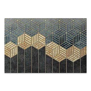 Πίνακας σε καμβά "Golden Cubes" Megapap ψηφιακής εκτύπωσης 100x70x3εκ.