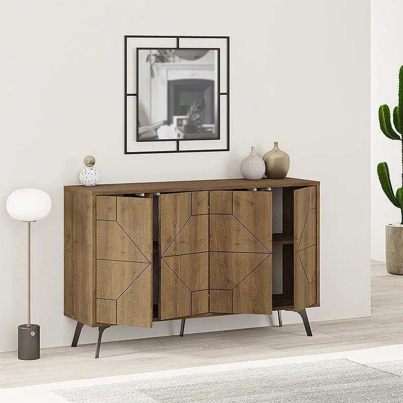 Μπουφές μελαμίνης Dune Megapap χρώμα ανοιχτό καφέ 123x35x77,4εκ. - Μπουφέδες