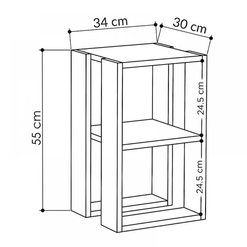 Κομοδίνο - Τραπεζάκι βοηθητικό Lonie Megapap χρώμα travertine 34x30x55εκ.
