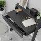 Γραφείο εργασίας Cowork Megapap από μελαμίνη χρώμα ανθρακί 94x50x91εκ. - Γραφεία