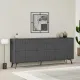 Μπουφές μελαμίνης Dune Megapap χρώμα ανθρακί 184x35x77,4εκ. - Μπουφέδες
