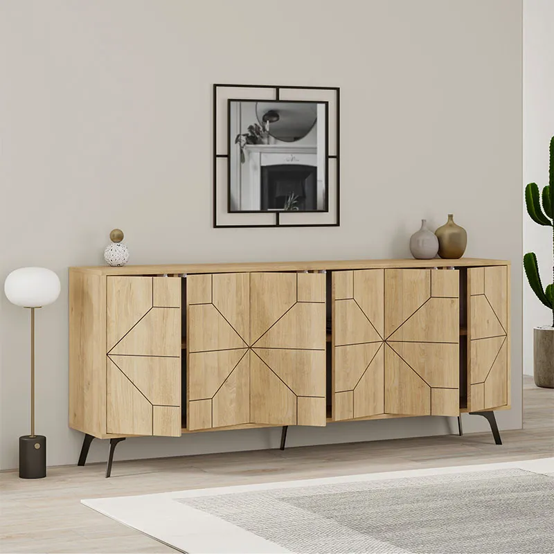 Μπουφές μελαμίνης Dune Megapap χρώμα φυσικό οξιάς 184x35x77,4εκ. - Μπουφέδες