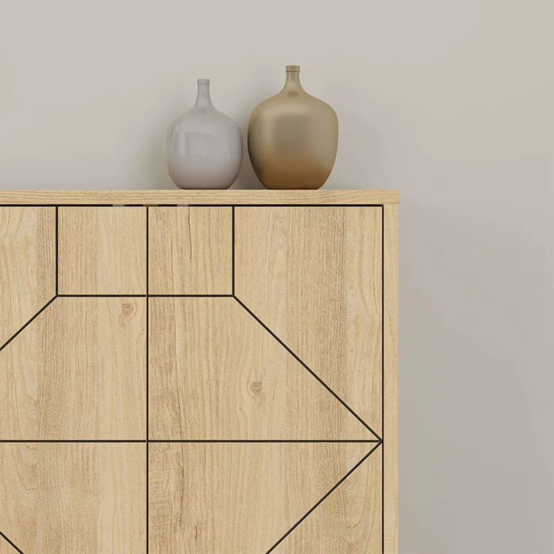 Μπουφές μελαμίνης Dune Megapap χρώμα φυσικό οξιάς 184x35x77,4εκ. - Μπουφέδες