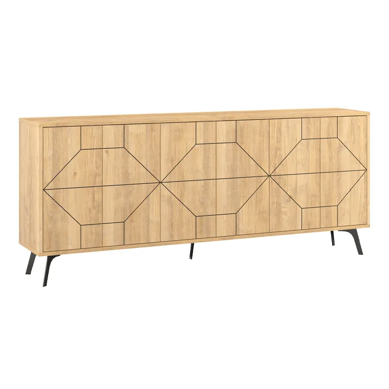 Μπουφές μελαμίνης Dune Megapap χρώμα φυσικό οξιάς 184x35x77,4εκ. - Μπουφέδες