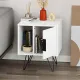 Κομοδίνο μελαμίνης Glynn Megapap χρώμα λευκό 50,2x44,6x58εκ. - Κομοδίνα