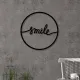 Διακοσμητικό τοίχου Smile Megapap μεταλλικό χρώμα μαύρο 45x2x45εκ. - Διακόσμηση τοίχου