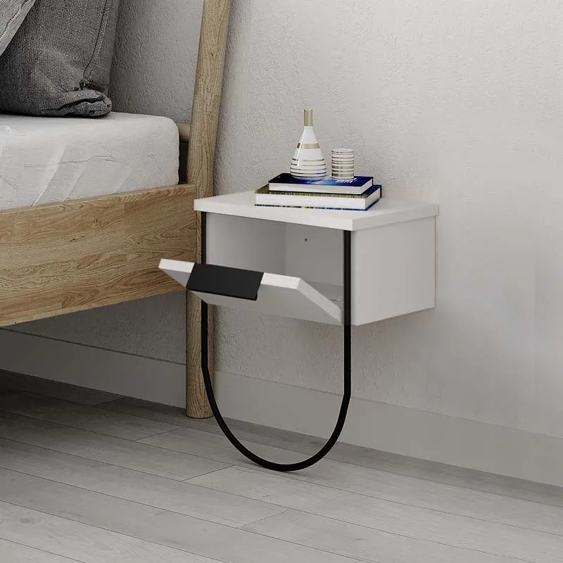 Κομοδίνο μελαμίνης Norfolk Megapap χρώμα λευκό 33x25x44εκ. - Κομοδίνα