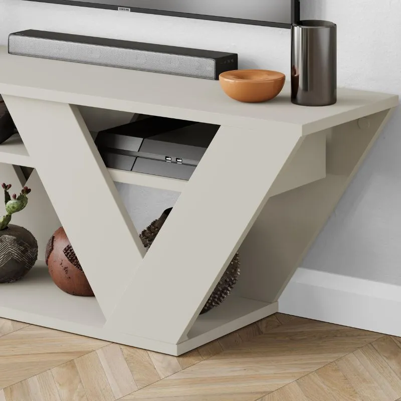 Έπιπλο τηλεόρασης Pipralla Megapap χρώμα sandstone 110x30x40εκ.