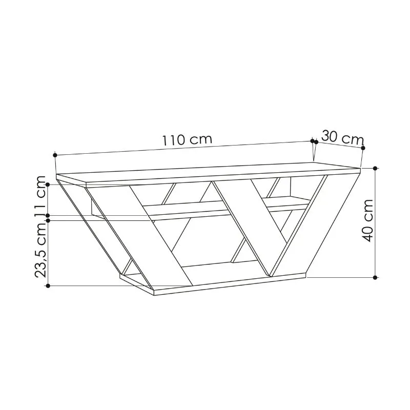 Έπιπλο τηλεόρασης Pipralla Megapap χρώμα sandstone 110x30x40εκ.