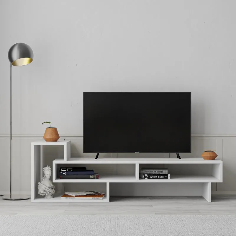 Έπιπλο τηλεόρασης Tetra Megapap χρώμα λευκό 136,7x40x42εκ.