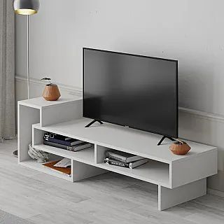 Έπιπλο τηλεόρασης Tetra Megapap χρώμα λευκό 136,7x40x42εκ.