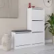 Παπουτσοθήκη μελαμίνης Dude Megapap χρώμα λευκό 104,8x26x118,5εκ. - Παπουτσοθήκες