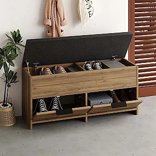 Παπουτσοθήκη Cove Megapap χρώμα ανοιχτό καφέ 106x34x51,5εκ.