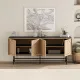 Μπουφές Joji Megapap χρώμα sapphire oak - silky black 186,8x40x77,6εκ.