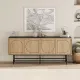 Μπουφές Joji Megapap χρώμα sapphire oak - silky black 186,8x40x77,6εκ.
