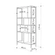 Βιβλιοθήκη Midi Megapap χρώμα sapphire oak - silky black 88x35x175εκ.