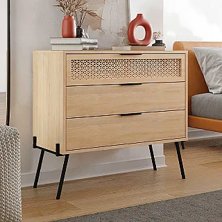 Συρταριέρα Naive Megapap χρώμα sapphire oak 93,1x40x83,1εκ.