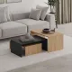 Τραπεζάκι σαλονιού σετ 3 τμχ. Kanta Megapap χρώμα sapphire oak - silky black 80x50x40,5εκ.