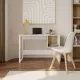 Γραφείο εργασίας Cubo Megapap χρώμα λευκό - sapphire oak 110x50x75εκ.
