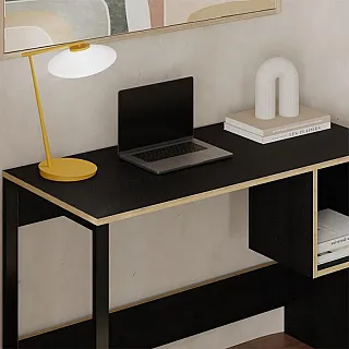 Γραφείο εργασίας Cubo Megapap χρώμα black wood 110x50x75εκ.