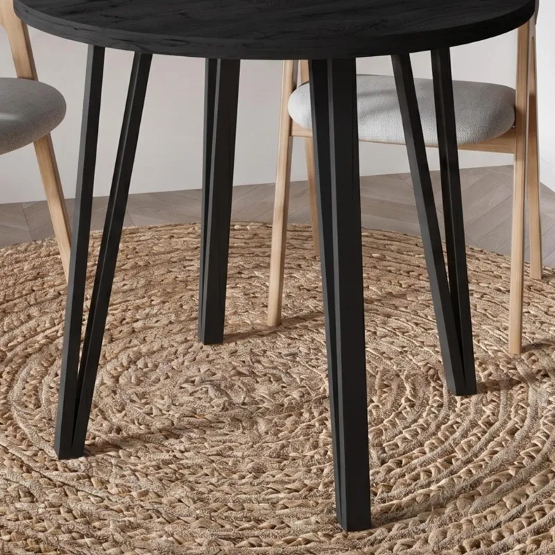 Τραπέζι Xana Megapap χρώμα black wood Ø90x77,5εκ.