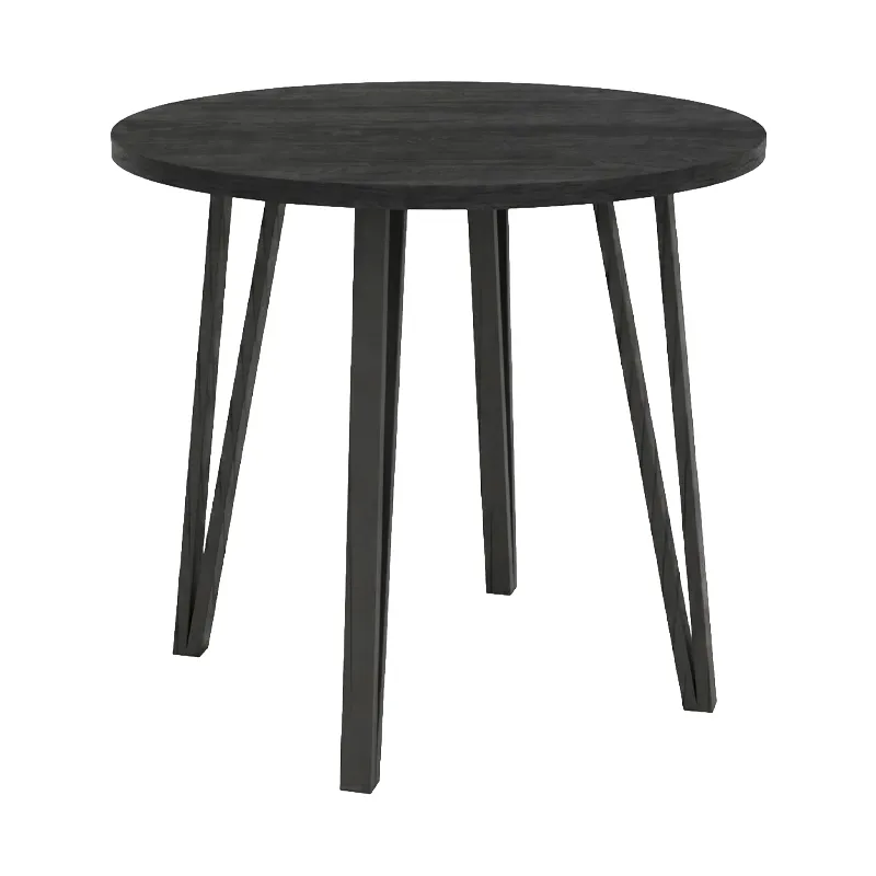 Τραπέζι Xana Megapap χρώμα black wood Ø90x77,5εκ.
