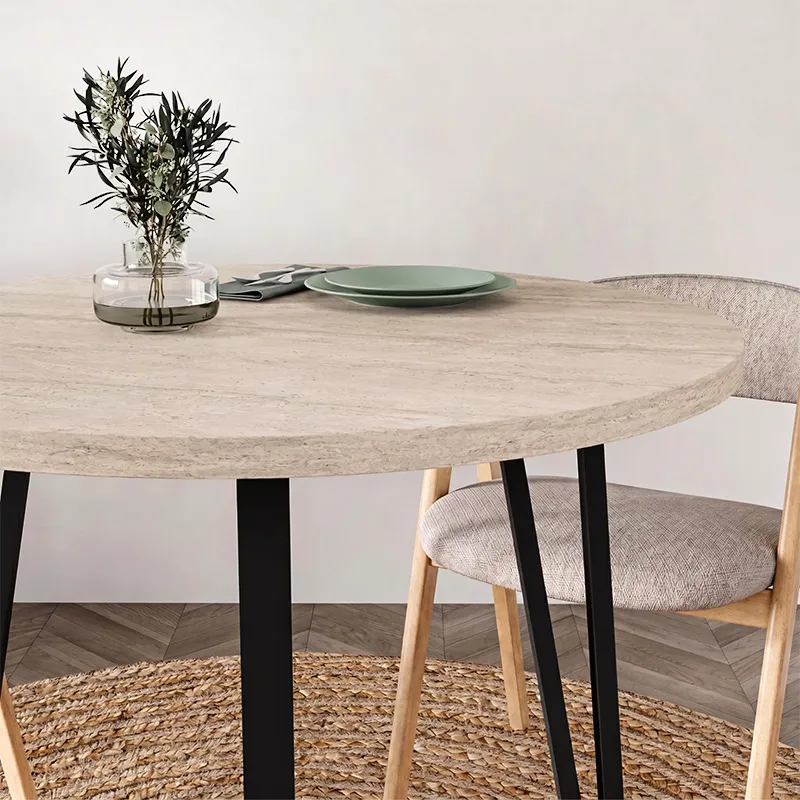Τραπέζι Xana Megapap χρώμα travertine Ø90x77,5εκ.