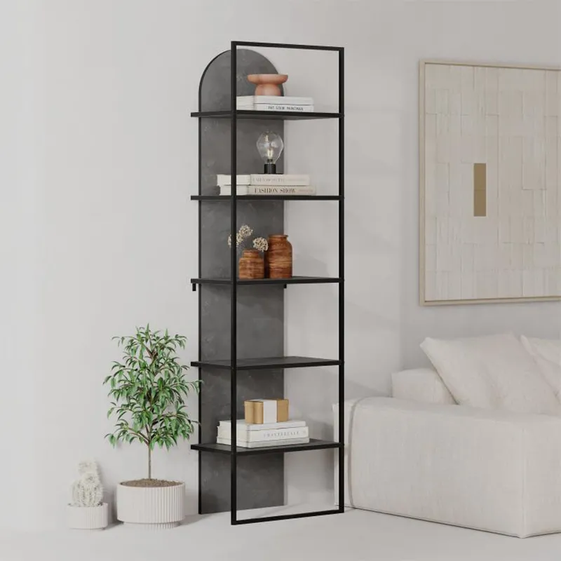 Βιβλιοθήκη Archy Megapap χρώμα γκρι ρετρό 53x31,7x180εκ.