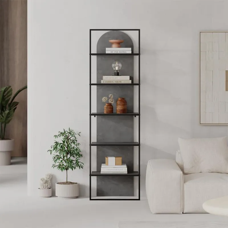 Βιβλιοθήκη Archy Megapap χρώμα γκρι ρετρό 53x31,7x180εκ.