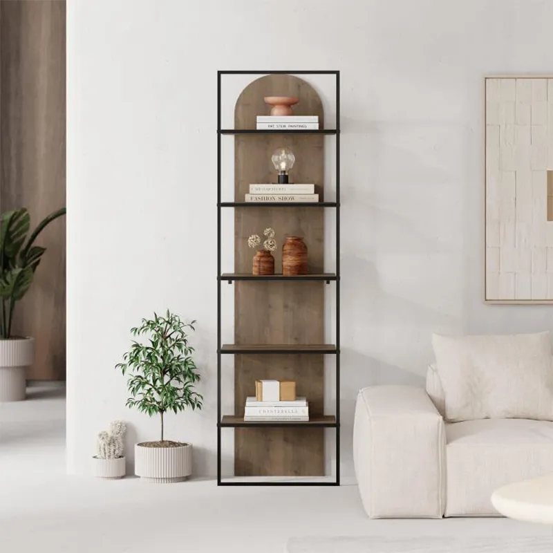 Βιβλιοθήκη Archy Megapap χρώμα ανοιχτό καρυδί 53x31,7x180εκ.