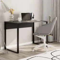 Γραφείο εργασίας Inna Megapap χρώμα γκρι ρετρό - silky black 100x60x75εκ.