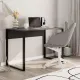 Γραφείο εργασίας Inna Megapap χρώμα γκρι ρετρό - silky black 100x60x75εκ.