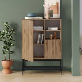 Μπουφές Amira Megapap χρώμα καρυδί Ud - black wood 90x40x125εκ.