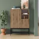 Μπουφές Amira Megapap χρώμα καρυδί Ud - black wood 90x40x125εκ.