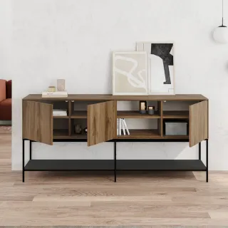 Μπουφές Amira Megapap χρώμα καρυδί Ud - black wood 180x40x80εκ.