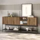 Μπουφές Amira Megapap χρώμα καρυδί Ud - black wood 180x40x80εκ.