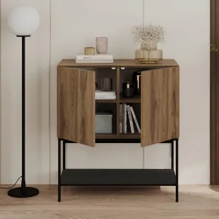 Μπουφές Amira Megapap χρώμα καρυδί Ud - black wood 80x40x90εκ.