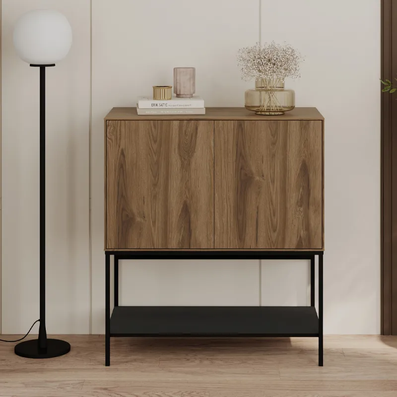 Μπουφές Amira Megapap χρώμα καρυδί Ud - black wood 80x40x90εκ.
