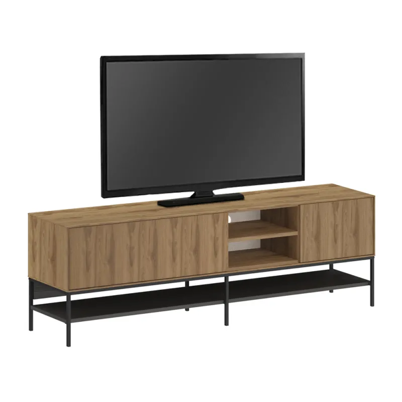 Έπιπλο τηλεόρασης Amira Megapap χρώμα καρυδί Ud - black wood 180x35x55εκ.