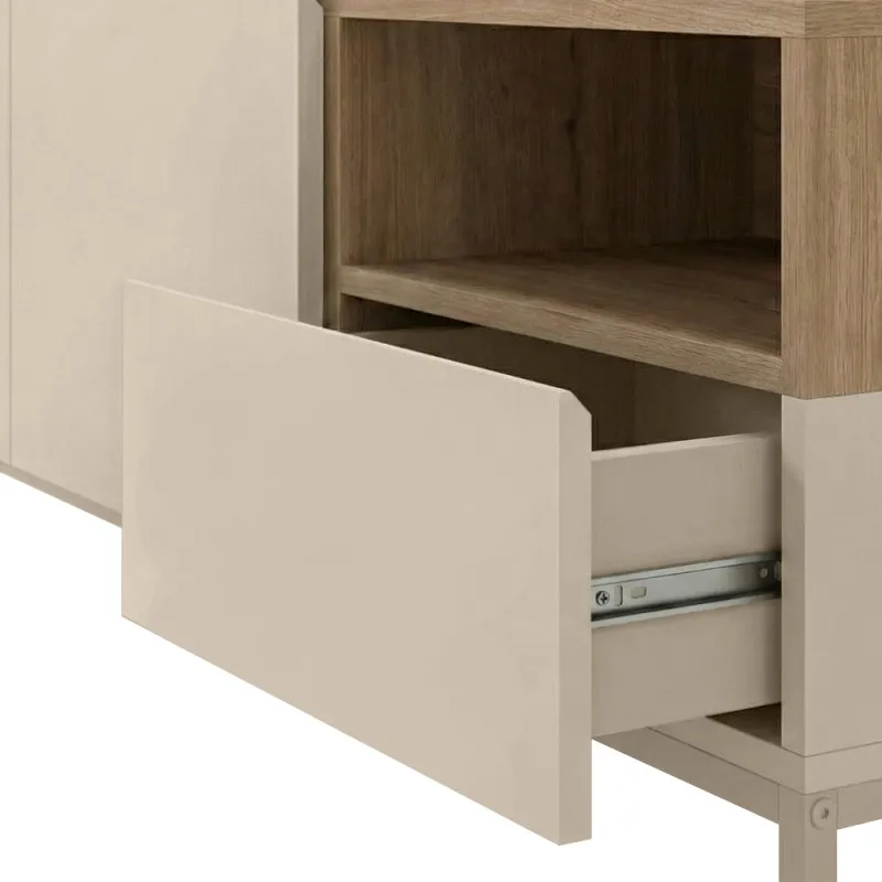 Έπιπλο τηλεόρασης Cailin Megapap χρώμα sandstone - sepet oak 140x41,8x55εκ.