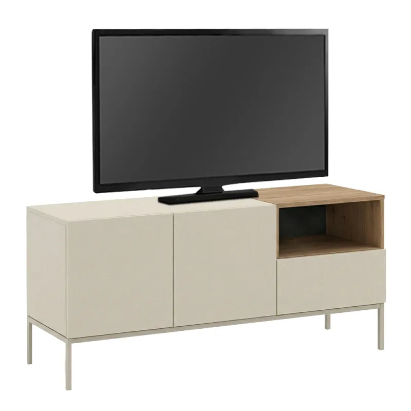 Έπιπλο τηλεόρασης Cailin Megapap χρώμα sandstone - sepet oak 140x41,8x55εκ.