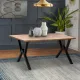 Τραπέζι Walter Megapap Mdf - μεταλλικό χρώμα ακακίας 140x80x75εκ. - Τραπέζια
