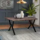 Τραπέζι Walter Megapap Mdf - μεταλλικό χρώμα καρυδί 140x80x75εκ. - Τραπέζια