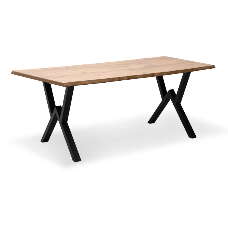 Τραπέζι Walter Megapap Mdf - μεταλλικό χρώμα ακακίας 160x80x75εκ. - Τραπέζια