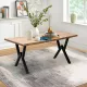 Τραπέζι Walter Megapap Mdf - μεταλλικό χρώμα ακακίας 160x80x75εκ. - Τραπέζια