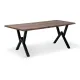 Τραπέζι Walter Megapap Mdf - μεταλλικό χρώμα καρυδί 160x80x75εκ. - Τραπέζια